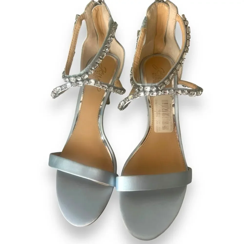 Jewel Badgley Mischka Women's Celine Heeled Sandal, Sky Blue | sz 9 *New w/ Flaw - Picture 6 of 16